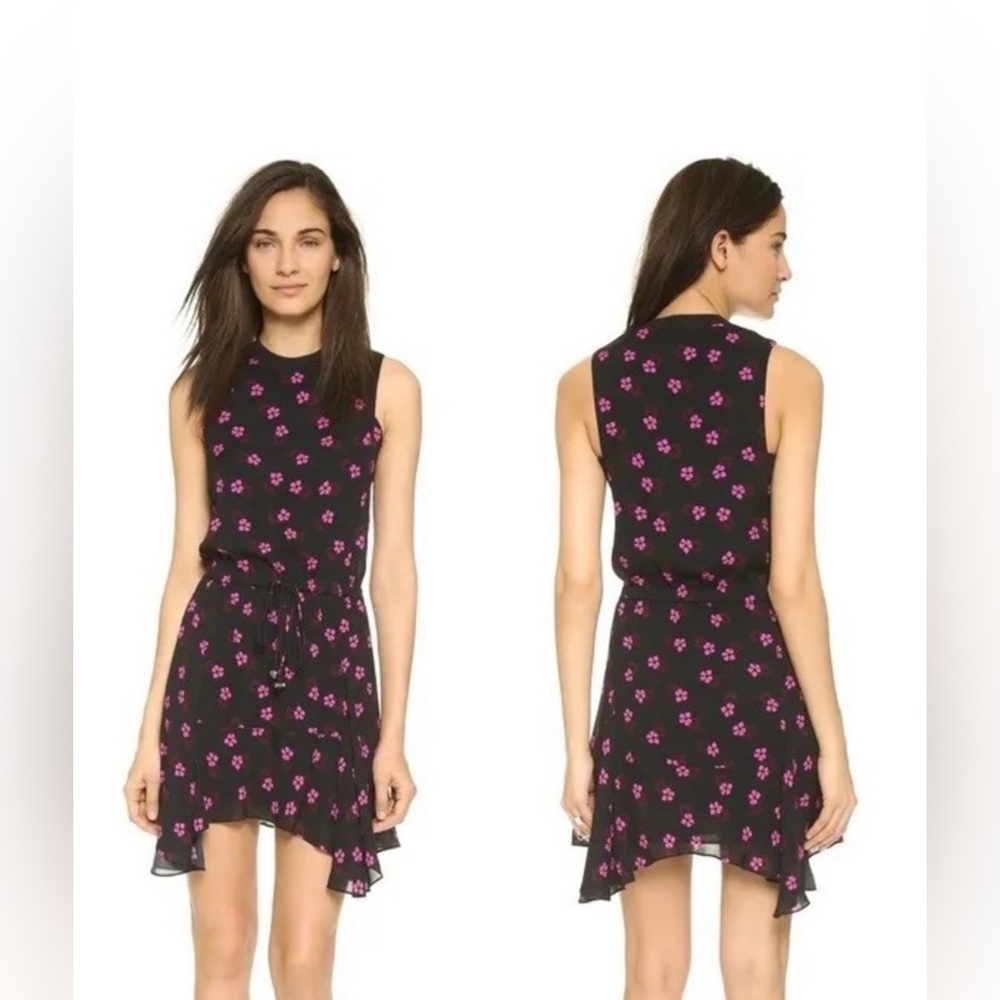 A.L.C. Black Dress with Pink Floral Pattern